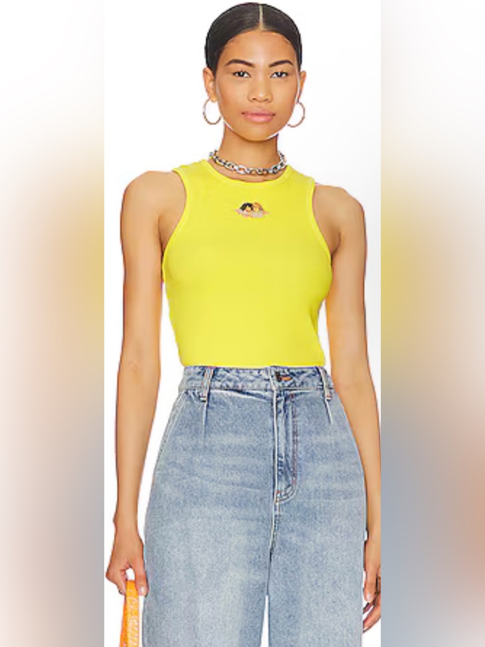 Fiorucci Yellow Ribbed tank top